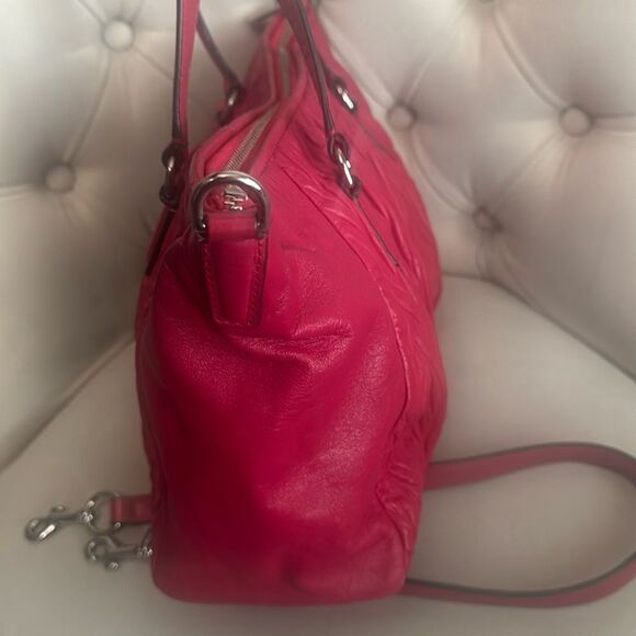 Coach Red Quilted Leather Tote Bag - Picture 4 of 11